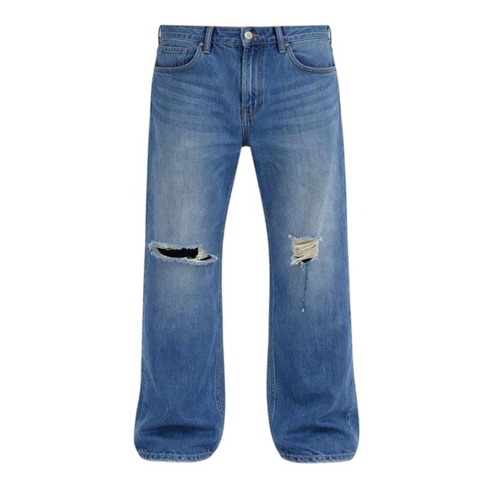Firetrap Mens Denim Ripped Jeans / Medium Blue